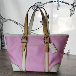 Coach Pink and Cream Tote Bag